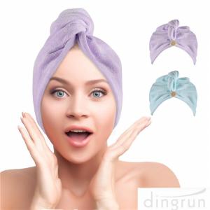 Turbantes absorventes super do cabelo do envoltório de toalha do cabelo para toalhas rápidas de Microfiber do cabelo seco das mulheres