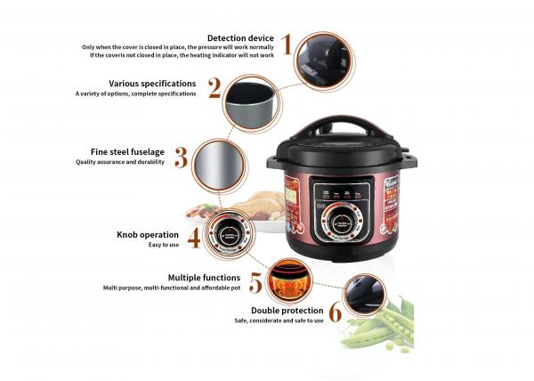 Cake Soup 1KW 6QT Pressure Cooker Multi Function Slow Cooker