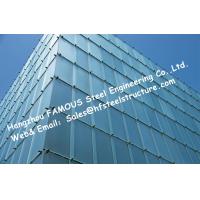 China Double Silver Low-E Coating Film Glazed Stick-built System Glass Façade Curtain Wall Office Buildings on sale