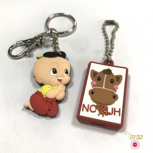 China Children Promotional Rubber Keyrings , Animal Cartoon PVC Keychain Soft Rubber supplier