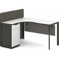 China Melamine Board Wooden Office Computer Table 1.4M / 1.6M With Metal Legs on sale