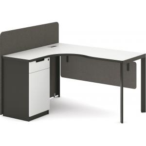 Melamine Board Wooden Office Computer Table 1.4M / 1.6M With Metal Legs