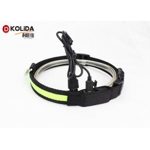 China Waterproof USB Rechargeable LED Dog Collar Nylon Dog Neck Strap With LED Flashing Light supplier