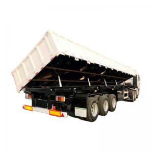 Triaxle Side Payload 50T Tipping Trailer Truck Transporting Building Materials