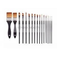 China Super Fine Synthetic Hair Face Paint Brush Set Black Wooden Handle 16pcs With Pouch on sale