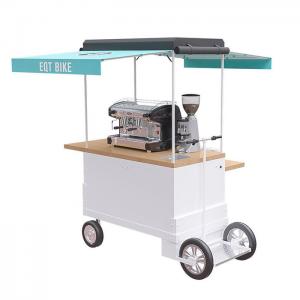 China Stationable Bicycle Coffee Cart , Coffee Bike Trailer 300KG Load Capacity wholesale