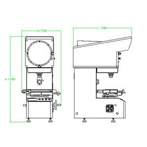 China 24V / 150W halogen lamp 300mm Profile Projector VT-12-1550T for field of mechanic, college supplier