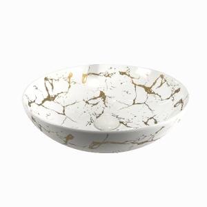 China New Modern Unique Design Glossy White Ceramic Counter Top Art Hand Wash Basin Sanitary Ware Porcelain Lavabo Bathroom Sink wholesale