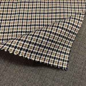 China New Design Fancy 70%Poly 25%Rayon 5%Span TR Check Knit Jacquard Fabric for Suits and Apparel and Clothes wholesale
