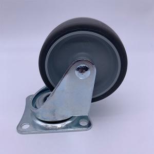 Grey TPR Tread Plain Bearing Swivel Plate Caster 1.5 Inch