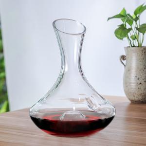 China Finely Polished Glass Wine Decanter With Finger Hole Finger Hold Punt supplier