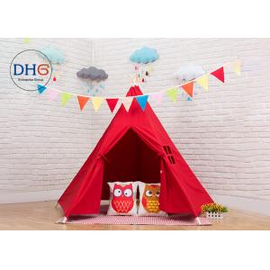4 Walls Kids Pop Up Tent Durable Wooded Poles 100 Percentage Cotton With Window