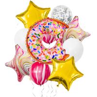 China Cartoon Doughnut Pentagram Aluminum Foil Balloons for Birthday Party Decoration on sale