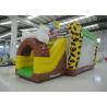Hot sale inflatable Stone Age bouncy combo bright colour inflatable stone age