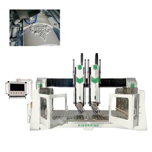 15kw Double Heads CNC Stone Carving Machine Granite Marble Arc Slab