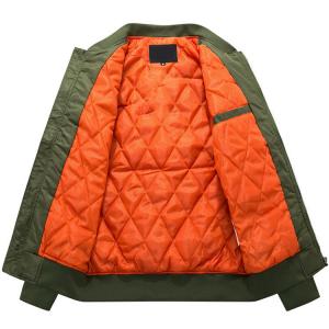 China Winter Custom Mens Bomber Jacket Zipper Windproof Quilted Jacket supplier