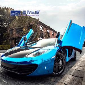 1.52x18M 5x59FT Factory Price Air Bubble Free Full Vehicle Wrapping Films Chrome Mirror Blue Car Body Sticker Auto Vinyl