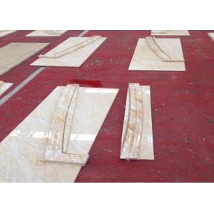 Cream Onyx Natural Marble Tile Hammered Solid Surface Grade A Quality