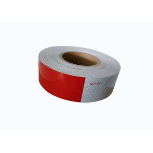 0.05*45.72m Dot C2 Reflective Tape  ,  Red Trailer Reflector Stickers Pressure Sensitive Adhesive