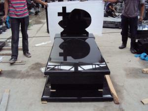 China Absolute Black Granite Memorial Headstones Retangular Upright / Other Shape on sale 