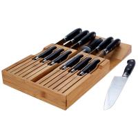 China In-Drawer Kitchen Bamboo knife block Drawer Organizer and Holder on sale