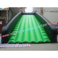 China Green Color Wide Long Commercial grade 0.55mm PVC tarpaulin Inflatable Slide for rent on sale