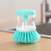 China Tpr Soap Dispensing Cleaning Brush Automatic Adding Press Button on sale