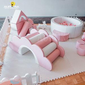 Pastel Pink White Kids Soft Play Equipment Non Toxic Indoor Soft Play Climbers