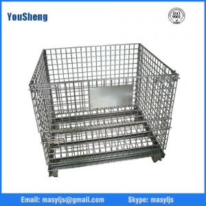 China Industrial Steel Heavy-duty Rigid Wire Mesh Container Type and Heavy Duty Scale foldable Wire Mesh Roll Cage Container supplier