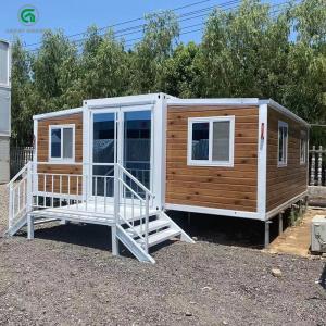 China Expandable Layout Prefab Container House Fiberglass Panels Sleek Yellow Exterior supplier