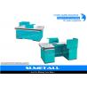 Blue Color Commercial Retail Checkout Counter / Supermarket Cash Counter