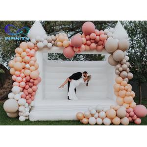 China 0.55mm PVC Tarpaulin Inflatable Wedding Bouncer Inflatable White Wedding Bounce House supplier