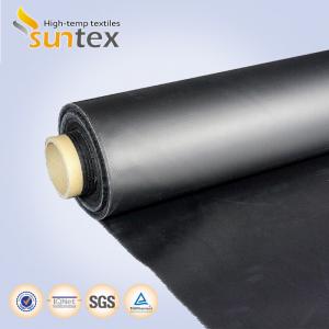 China Neoprene Coated Fiberglass Chemical Resistant Fabric 0.5mm Black Color Weather Resistance supplier