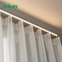 China Single LED Curtain Rail Track New Design Good Quality Metal Material Ceiling Accessory Curtain Track with LED Lights on sale