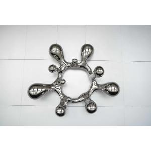 China Indoor Mirror Stainless Steel Sculpture Abstract Spray Water Metal Art Decoration supplier