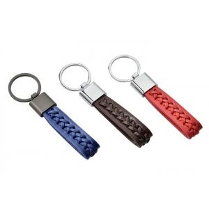 Zinc Alloy PU Leather Key Chains Woven Lanyard Braided Rope Keychain