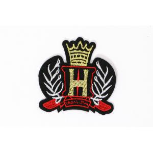 Gold Crown With Heart Gold H Letter Felt Applique Patch Armband For Pants Jacket