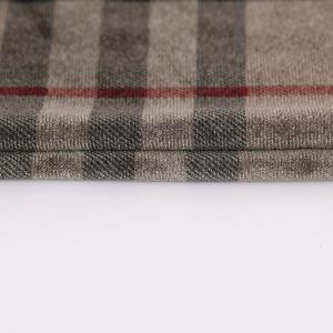 Coffee Color Plaid Patterned Velvet Fabric 240gsm For Pillowslip Curtain Pants