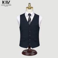 China Korean Slim Fit Woven Navy Blue Suit Vest for Men Gender Men Professional Formal Vest on sale