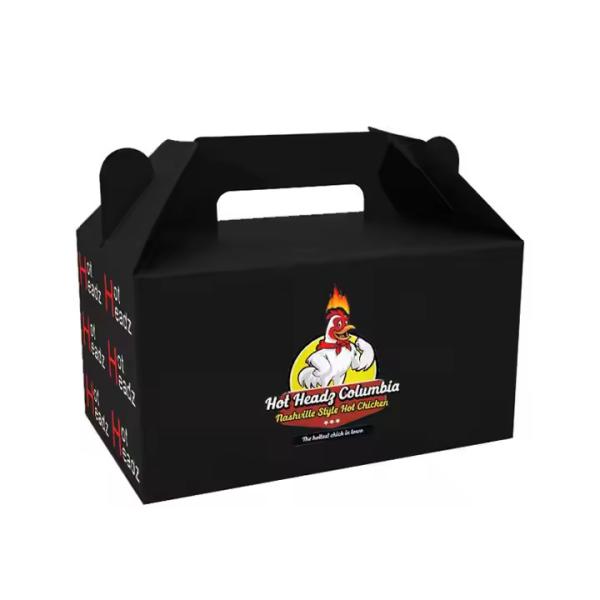 Color personalizado Caja de pollo frito ecológica con mango y comida rápida para llevar