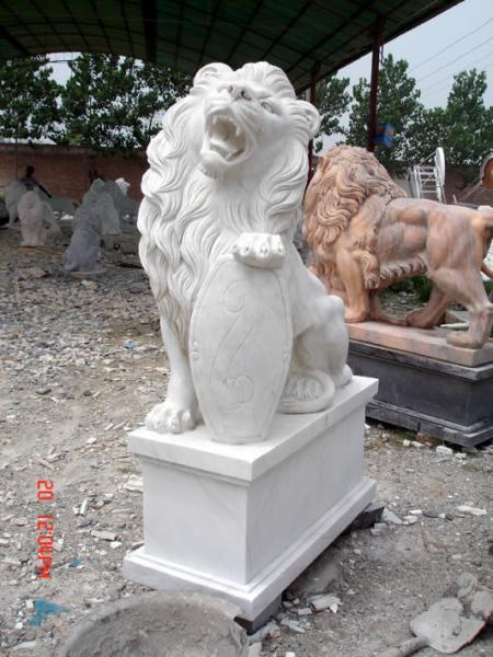 Porch Decoration Odm Marble Lion Statue Stone Carving Sculpture