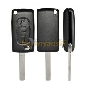 Trunk 3 Buttons Folding Car Key Cover for Peugeot 207 307 407 308 607 Flip Shell with VA2