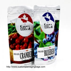 China Zipper Top Custom Packaging Bags Recyclable Snack Stand Up Colorful For Blueberry supplier