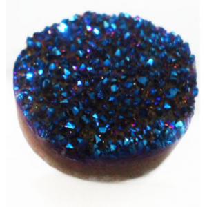 Pedra redonda azul 25mm da joia da ágata de Druzy da joia feito a mão para a decoração