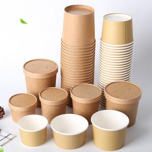 China Kraft Paper Soup/Hot Food Cup with Vented Lid Disposable Paper Soup Containers | Take Out Soup Containers supplier