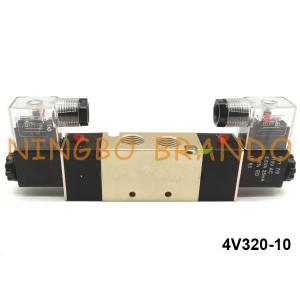 3/8" solenoide doble neumático AC110V AC220V de la válvula de control direccional de la manera del NPT 4V320-10 5/2