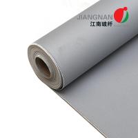 China PU Coated Thermal Insulation Jackets Fiberglass Fabric 0.5mm Grey Satin on sale