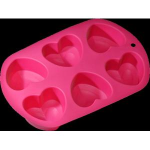Silicone manufacturer Silicone baking tools 6 cups heart shaped silicone mold SB-009