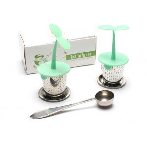 China Food Grade Silicone Sprout Reusable Tea Infuser With Fine Mesh Hole And Silicone Tray Set supplier
