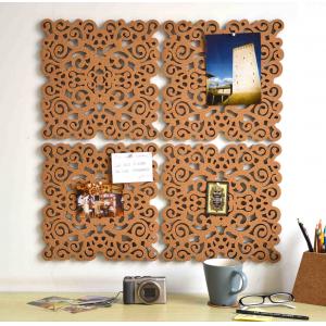 Memo Pin Board Cork Notice Boards For Kitchen Hollow Carved 12*12in 500pcs